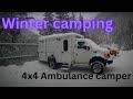 Winter camping - 2022 Bc - Alberta Canada, Ford E350 4x4 Ambulance camper 7.3 l powerstroke