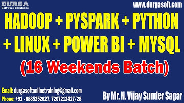 HADOOP + PYSPARK + PYTHON + LINUX + POWER BI + MYSQL tutorial || by Mr. N. Vijay Sunder Sagar