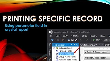 print specific record using parameter field in Crystal Report | VB.net