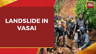 Heavy Rainfall Triggers Landslide In Maharashtra's Vasai; 2 Rescued, 3 Feared Trapped Under Debris screenshot 2