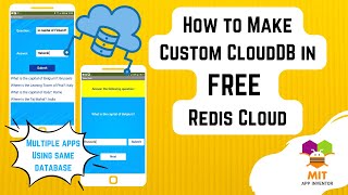 How to get free cloudDB for MIT App Inventor projects | CloudDB | MIT App Inventor | FREE Redis