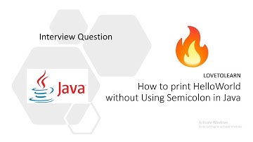Print Hello World without using Semicolon in java #lovetolearn #interviewquestion