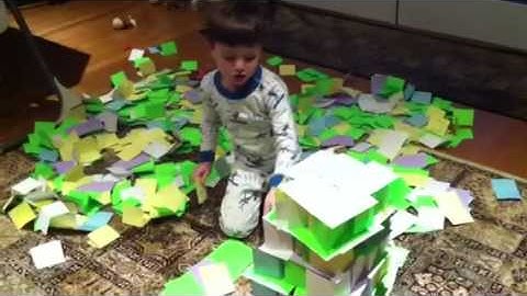 Tower of index card starts!