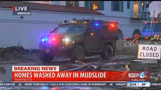 Crews work to clean up following mudslides in Montecito area