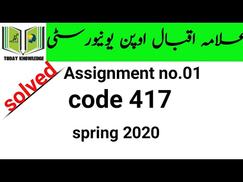 solved assignment of aiou code 417