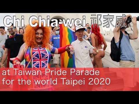 Chi Chia-wei gay activist at Taiwan World Pride March Taipei 2020