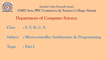 SYBCS Microcontroller Architecture & Programming Part I