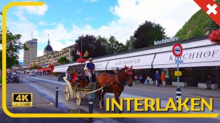 Interlaken: Walking Through One of the Most Beautiful Towns of Switzerland II in 4K on a Sunny Day