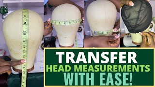 How To Transfer Head Measurements To Wig Cap/ Dome Cap/ Canvas Head For Wigging.