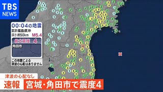 宮城県南部で震度4 津波の心配なし