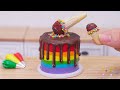 Rainbow ice cream cake  - ASMR Cooking | Mini Bakery