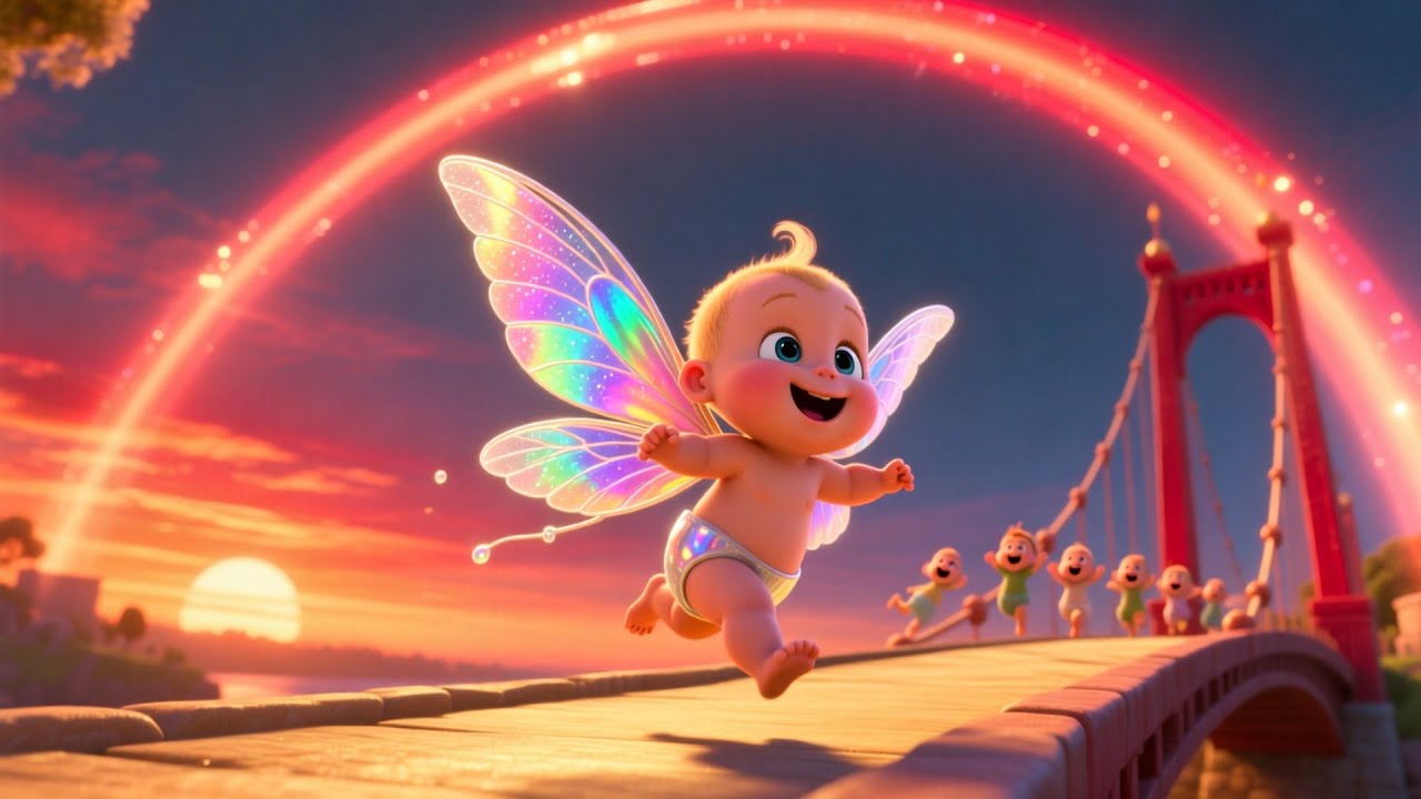 Baby’s Rainbow Bridge Flight 🌈🕊️ Magical Sky Song for Kids | Nursery Rhyme | Learning Adventure