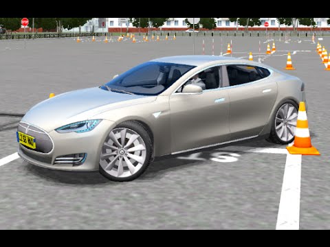 Tesla city car driving