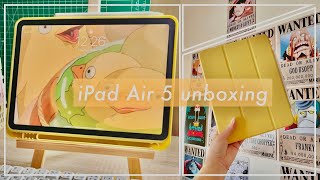 🍎 M1 iPad Air 5 (64GB+Pink) // unboxing + accessories (aesthetic/asmr-ish?)