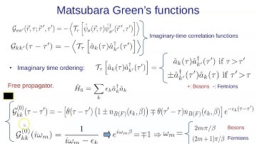 21- Matsubara formalism - Course on Quantum Many-Body Physics