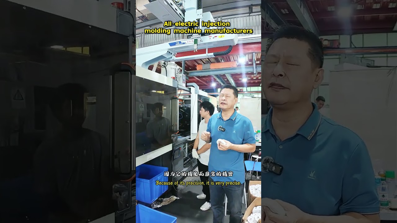 Fully electric injection molding machine - glasses frame is being tested