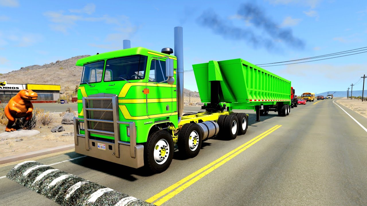 Trucks and Cars vs Speedbumps #55 - Beamng.drive