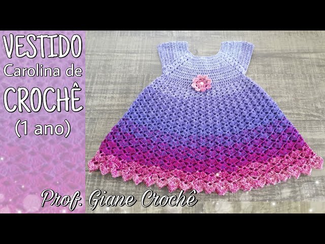 Vestido Cecília Infantil de Crochê (2 anos) I Professora Giane Crochê 