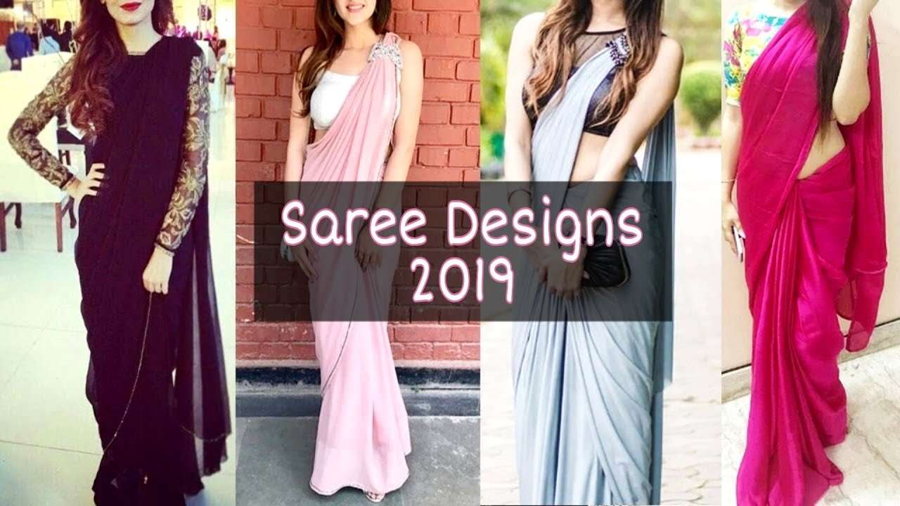 plain fancy saree with designer blouse