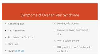 Symptoms of Ovarian Vein Syndrome shorts alternativemedicine