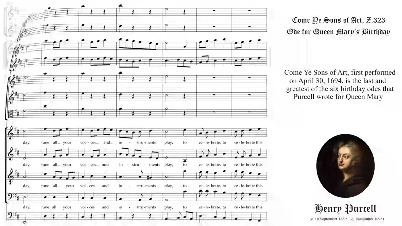 Come Ye Sons of Art, Z.323, Ode for Queen Mary's Birthday. Henry