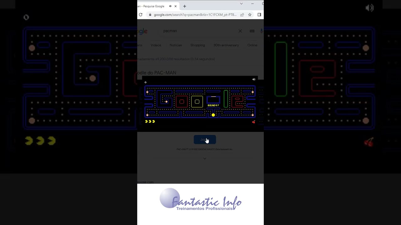 Jogo Pac-Man no Google 