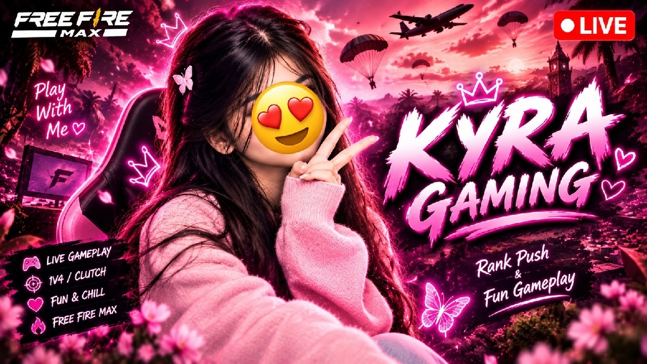 KYRA GAMING UID REACTION GRANDEMASTER RANK PUSH GAMEPLAY WITH  KYRA GAMING SUBSCRIBE ENTRY TEAM CODE