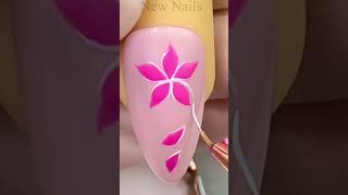 Easy Flower Nail Art Step-by-Step For Beginner Vẽ HoaNew Nails #short