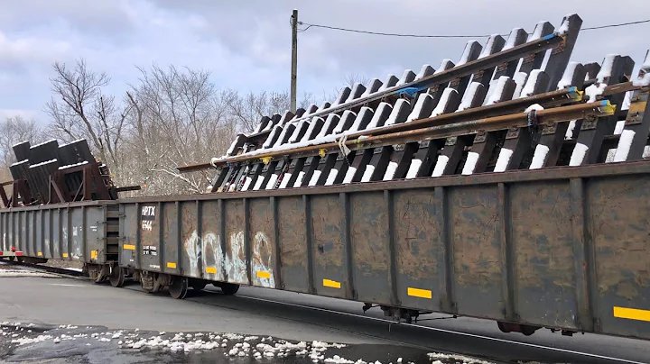 Train With 6 Locomotives In Snow, Track Panels Shipped By Train Like Toys!  LOUDEST DPU EVER