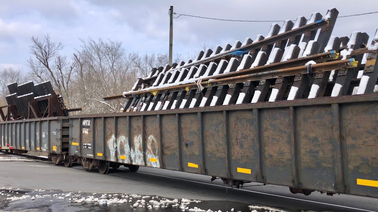 Train With 6 Locomotives In Snow, Track Panels Shipped By Train Like Toys!  LOUDEST DPU EVER