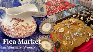 Shopping at a French flea market ♪ Beautiful antique tableware / Vintage / Thrifting