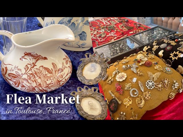 Shopping at a French flea market ♪ Beautiful antique tableware / Vintage / Thrifting class=