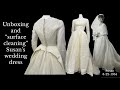 A structured wedding dress from 1964 becomes cleaner 