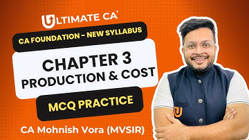 Production & Cost | Economics Chapter 3 | MCQ Practice | CA Foundation | CA Mohnish Vora (MVSIR)