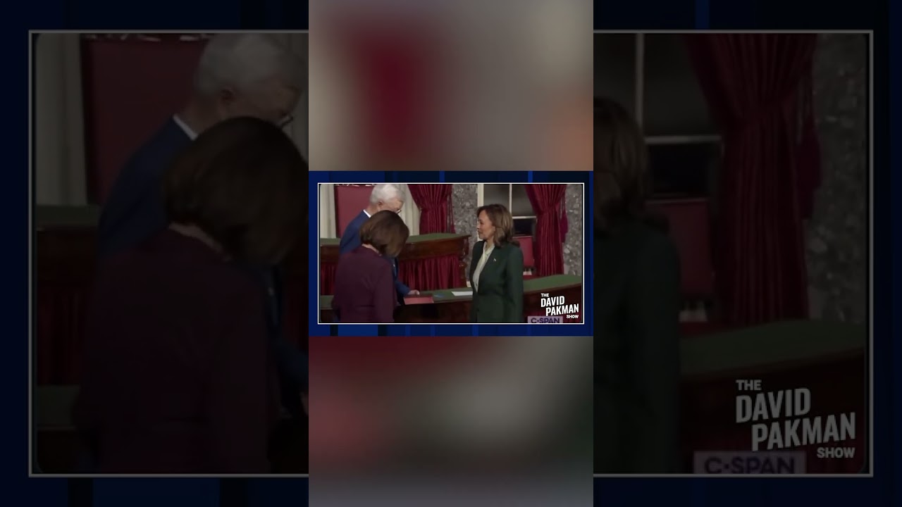Triggered fragile man REFUSES to shake Kamala's hand