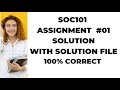 SOC101 Assignment 1 Solution // Soc 101 Assignment 1 fall 2022 // SOC101 Fall 2022 Assignment