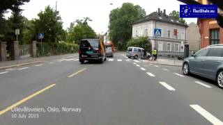 Car-Bicycle Accident - Ullevålsveien, Oslo, Norway 10 July 2015