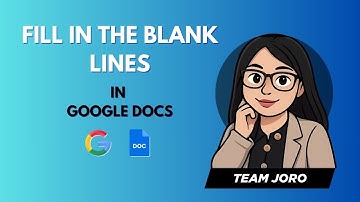 How to Add Fill in the Blank Lines in Google Docs | Easy Tutorial