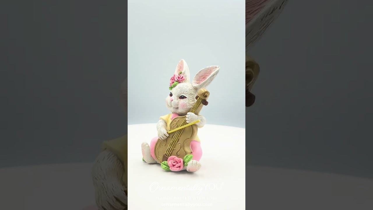 Easter Bunny Band Trio Set of Three Figurines, 3.5" Rabbit Statue 