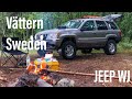 Camping in the jeep wj overland build  taking a break from travels over the summer  sweden