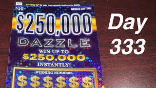 $250,000 Dazzle - Day 333 of Scratching Lottery Tickets - Kansas Lottery