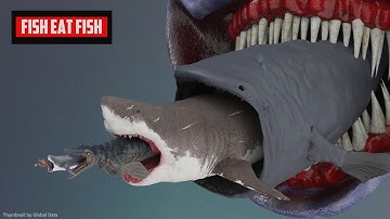 Fish Eat Fish | Giant Ocean Battle in 3D Animation (Real to Fictional)