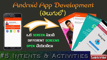 #5 Intents & Activities || Completing Profile App || Android App Development In Telugu 2020