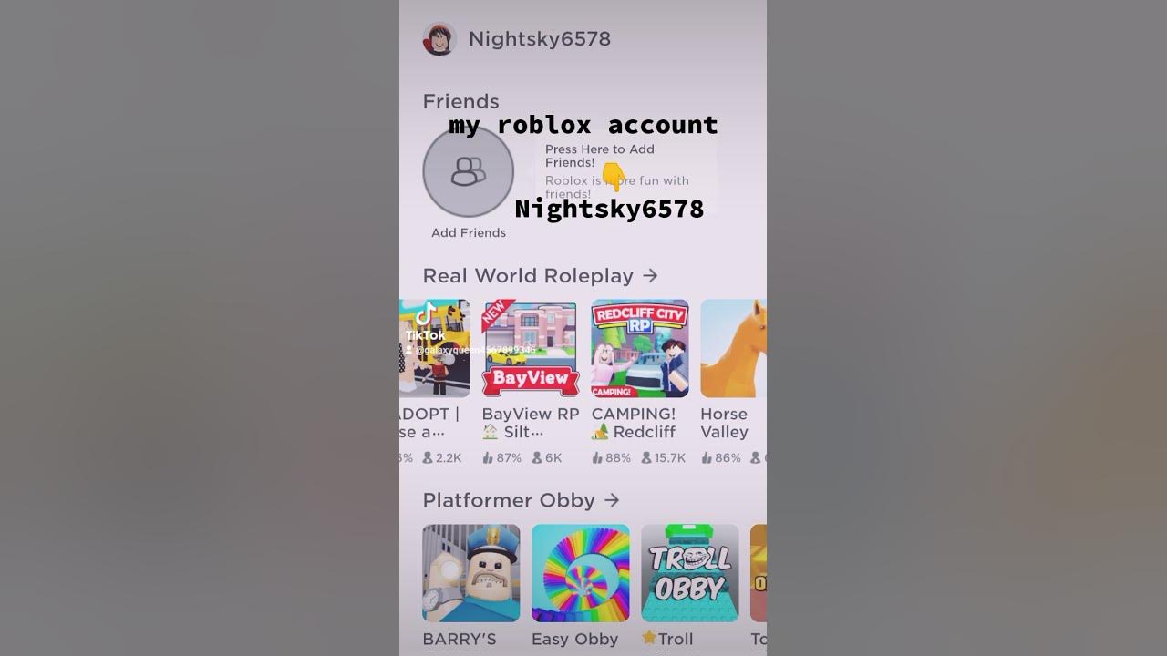 my roblox acount and my tik tok acount also. promise - YouTube