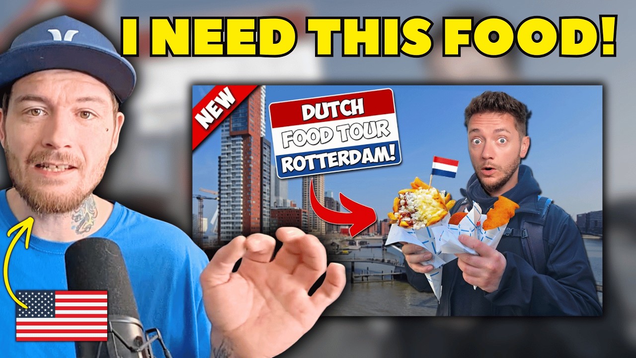 American Reacts to We Ate ONLY Dutch Food for 24 Hours 🇳🇱 (Kibbeling, Kapsalon & More)