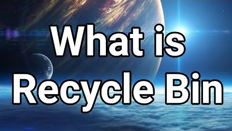 What is Recycle Bin. Urdu/ English
