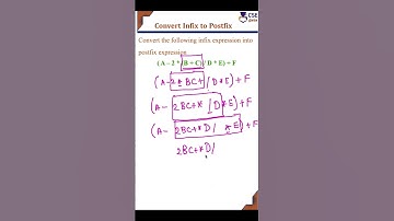 Convert infix to postfix #csegurushorts #infixtopostfix #stackindatastructure #shortvideo #shorts