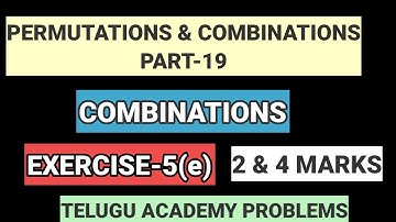 PERMUTATIONS & COMBINATIONS || EXERCISE-5(e) PROBLEMS || MATHS-2A [IPE] || BY VINAY