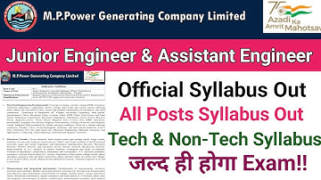 MPPGCL Syllabus Out||All Posts Full Syllabus||AE & JE Recruitment||MPPGCL Recruitment 2023