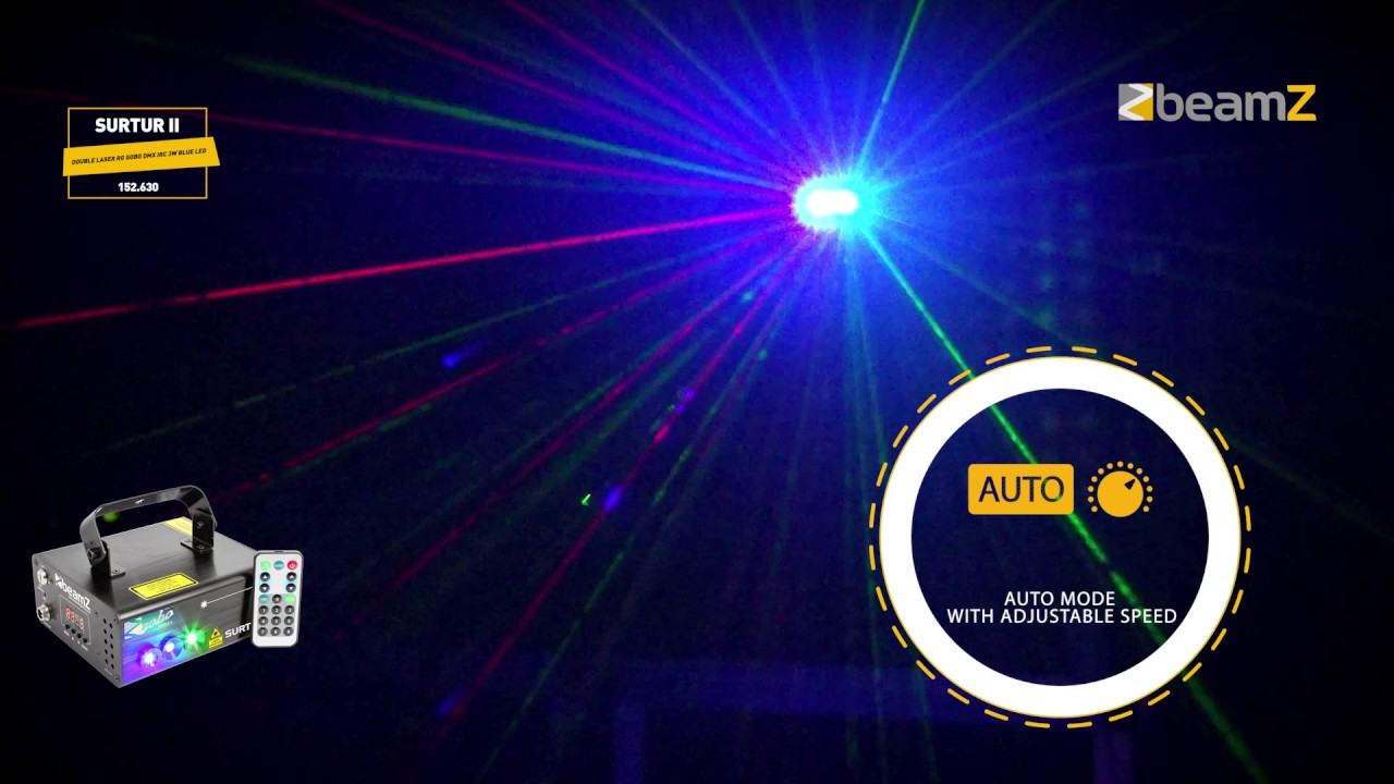 BeamZ Surtur II Double Laser RG Gobo DMX IRC 3W Blue LED 152.630